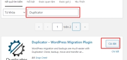 Hướng dẫn chuyển dữ liệu bằng Duplicator – WordPress Migration Plugin