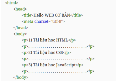 Cấu trúc cơ bản của một tập tin HTML – 04