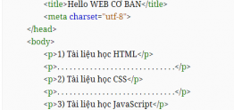 Cấu trúc cơ bản của một tập tin HTML – 04