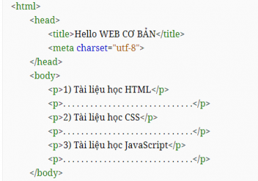 Cấu trúc cơ bản của một tập tin HTML – 04